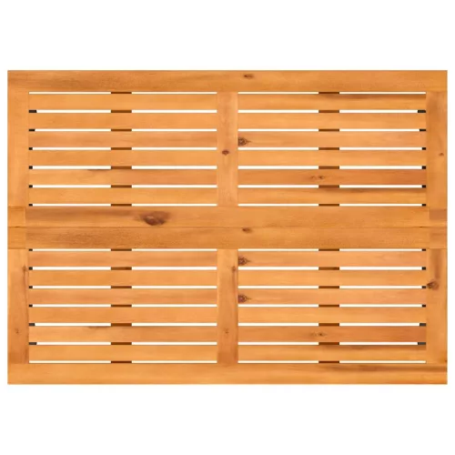  fekete polyrattan kerti asztal akácfa lappal 105x75x72 cm