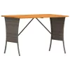 szürke polyrattan akácfa lapos kerti asztal 105x75x72 cm