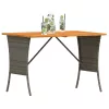  szürke polyrattan akácfa lapos kerti asztal 105x75x72 cm