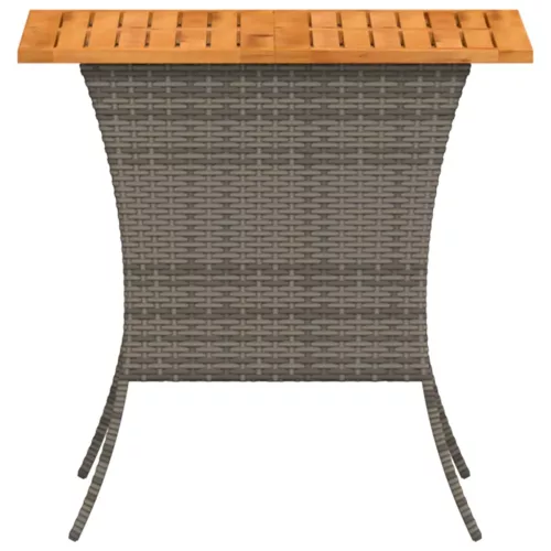  szürke polyrattan akácfa lapos kerti asztal 105x75x72 cm