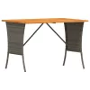  szürke polyrattan akácfa lapos kerti asztal 105x75x72 cm