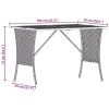  szürke polyrattan akácfa lapos kerti asztal 105x75x72 cm