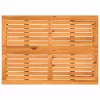  bézs polyrattan akácfa lapos kerti asztal 105x75x72 cm