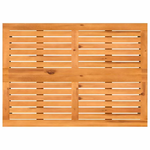  bézs polyrattan akácfa lapos kerti asztal 105x75x72 cm