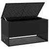  fekete polyrattan kültéri párna doboz 100x55x55,5 cm