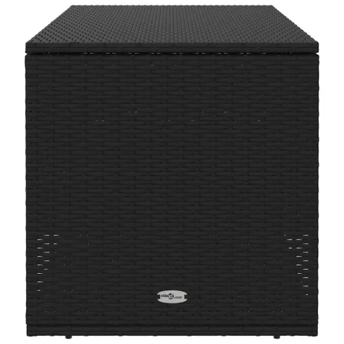  fekete polyrattan kültéri párna doboz 100x55x55,5 cm