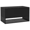  fekete polyrattan kültéri párna doboz 100x55x55,5 cm