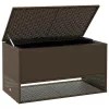  barna polyrattan kültéri párna doboz 100x55x55,5 cm