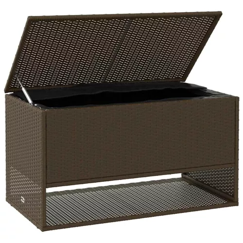  barna polyrattan kültéri párna doboz 100x55x55,5 cm
