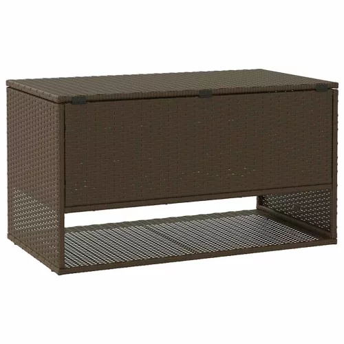  barna polyrattan kültéri párna doboz 100x55x55,5 cm
