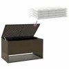  barna polyrattan kültéri párna doboz 100x55x55,5 cm