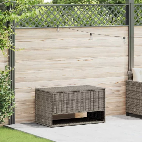  szürke polyrattan kültéri párna doboz 100x55x55,5 cm