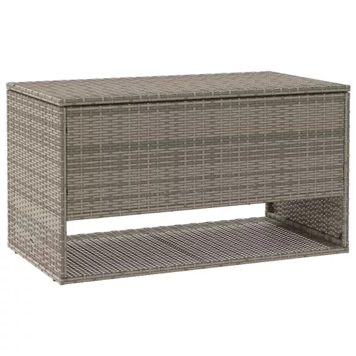  szürke polyrattan kültéri párna doboz 100x55x55,5 cm