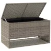  szürke polyrattan kültéri párna doboz 100x55x55,5 cm