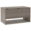  szürke polyrattan kültéri párna doboz 100x55x55,5 cm