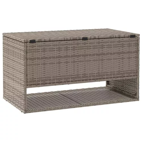 szürke polyrattan kültéri párna doboz 100x55x55,5 cm