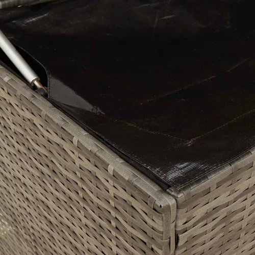  szürke polyrattan kültéri párna doboz 100x55x55,5 cm