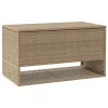  bézs polyrattan kültéri párna doboz 100x55x55,5 cm