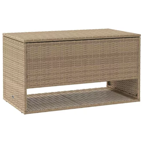  bézs polyrattan kültéri párna doboz 100x55x55,5 cm