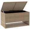 bézs polyrattan kültéri párna doboz 100x55x55,5 cm
