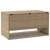  bézs polyrattan kültéri párna doboz 100x55x55,5 cm