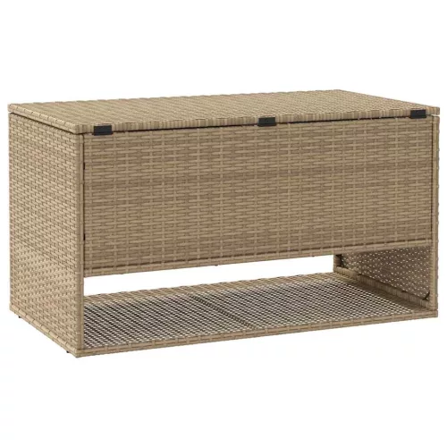  bézs polyrattan kültéri párna doboz 100x55x55,5 cm