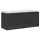  fekete polyrattan kerti pad párnával 110x40x44 cm