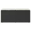  fekete polyrattan kerti pad párnával 110x40x44 cm