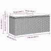  fekete polyrattan kerti pad párnával 110x40x44 cm