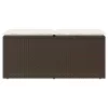 barna polyrattan kerti pad párnával 110x40x44 cm