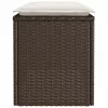  barna polyrattan kerti pad párnával 110x40x44 cm