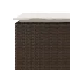 barna polyrattan kerti pad párnával 110x40x44 cm