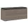  szürke polyrattan kerti pad párnával 116 x 46 x 57 cm
