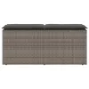  szürke polyrattan kerti pad párnával 116 x 46 x 57 cm