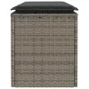  szürke polyrattan kerti pad párnával 116 x 46 x 57 cm
