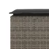  szürke polyrattan kerti pad párnával 116 x 46 x 57 cm