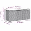  szürke polyrattan kerti pad párnával 116 x 46 x 57 cm