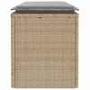  bézs polyrattan kerti pad párnával 110x40x44 cm