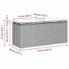  bézs polyrattan kerti pad párnával 110x40x44 cm