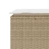  bézs polyrattan kerti pad párnával 110x40x44 cm