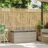  világosszürke polyrattan kerti pad párnával 110x40x44 cm