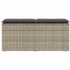  világosszürke polyrattan kerti pad párnával 110x40x44 cm