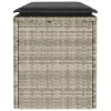  világosszürke polyrattan kerti pad párnával 110x40x44 cm