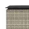  világosszürke polyrattan kerti pad párnával 110x40x44 cm
