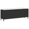  fekete polyrattan kerti pad párnával 110x30x40,5 cm