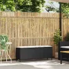  fekete polyrattan kerti pad párnával 110x30x40,5 cm