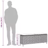  fekete polyrattan kerti pad párnával 110x30x40,5 cm