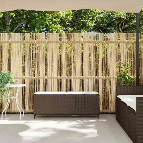  barna polyrattan kerti pad párnával 110x30x40,5 cm