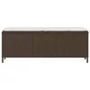  barna polyrattan kerti pad párnával 110x30x40,5 cm