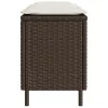  barna polyrattan kerti pad párnával 110x30x40,5 cm